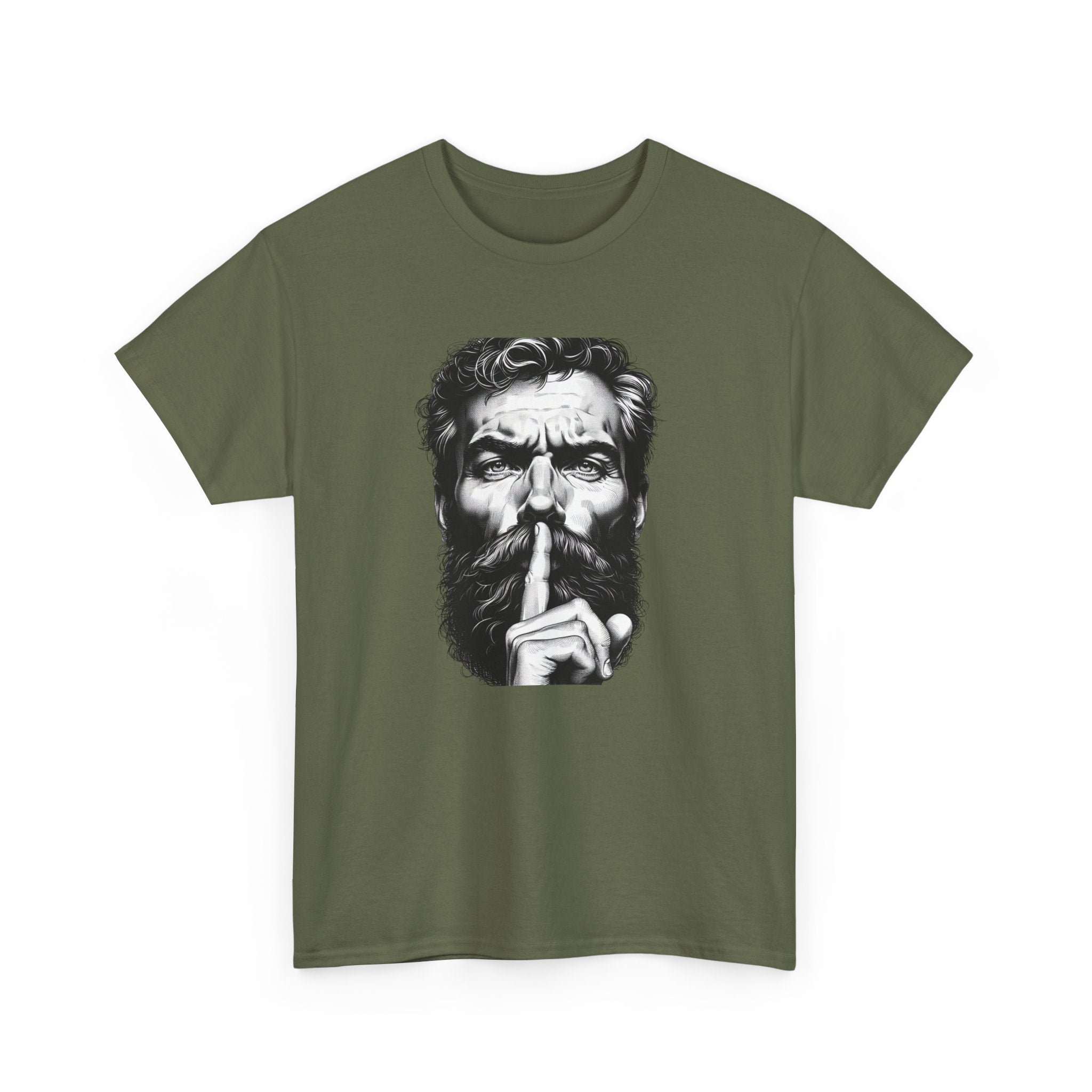 Shh Bearded Man T-Shirt – Stylish & Mysterious Design
