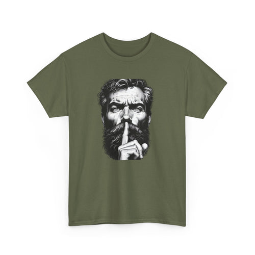 Shh Bearded Man T-Shirt – Stylish & Mysterious Design