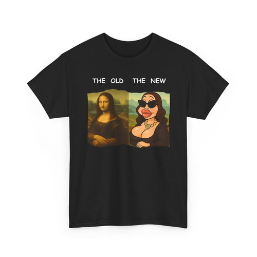 Mona Lisa vs Modern Botox Mona Tee | Funny Cartoon Parody T-Shirt 🎨😂