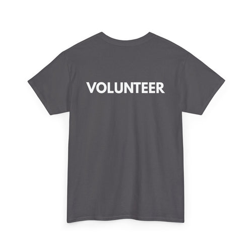 VOLUNTEER Back Print T-Shirt – Bold, Clear & Supportive Design | T Shirt World Australia 🙋‍♂️🙌🎗️
