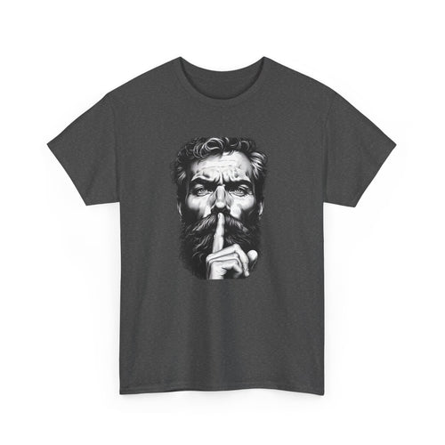 Shh Bearded Man T-Shirt – Stylish & Mysterious Design