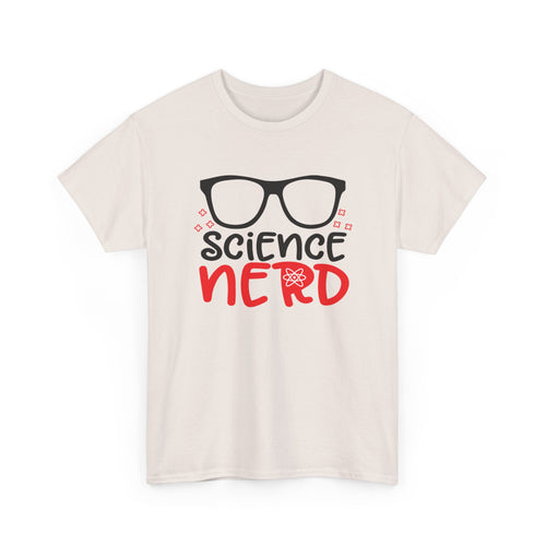 Science Nerd T-Shirt | Fun Design with Black-Rimmed Glasses