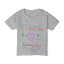 I Love You Daddy, Handwritten Child's Drawing T-Shirt