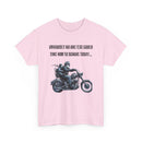 Funny Biker T-Shirt – Obviously, No One Else Could Take Him to School Today
