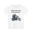 Funny Biker T-Shirt – Obviously, No One Else Could Take Him to School Today