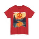 Imagine… Indeed Peace T-Shirt | Sunrise Cityscape & Mountains Tee 🌅✌️