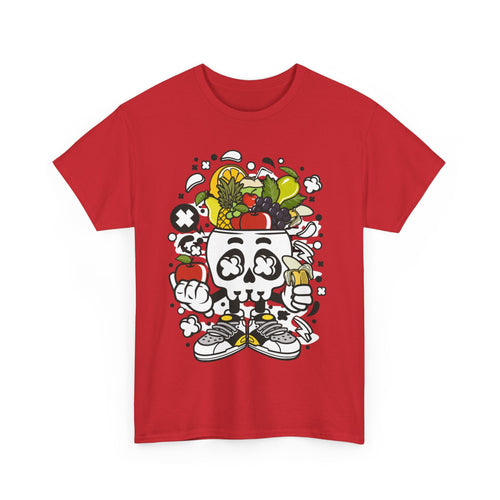 Weird Fruit Man T-Shirt – Skull, Legs & Fruit Explosion