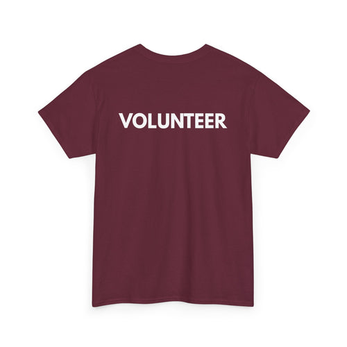 VOLUNTEER Back Print T-Shirt – Bold, Clear & Supportive Design | T Shirt World Australia 🙋‍♂️🙌🎗️