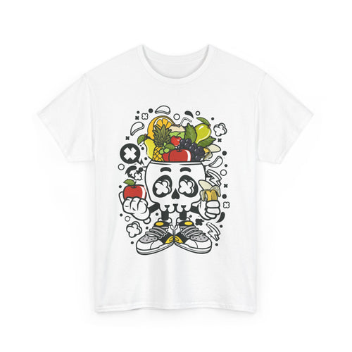 Weird Fruit Man T-Shirt – Skull, Legs & Fruit Explosion