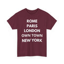 Personalised City List T-Shirt | Rome Paris London New York Custom Tee ✈️👕