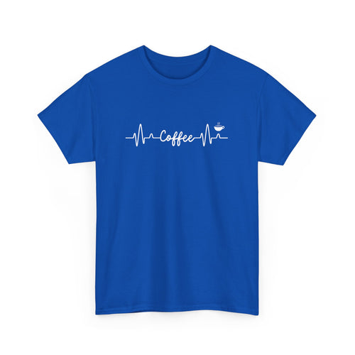 Coffee Lover's Heartbeat T-Shirt – Perfect for Caffeine Enthusiasts
