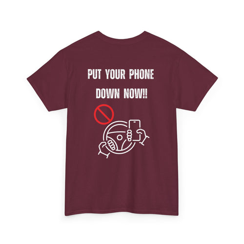 Put Your Phone Down Now T-Shirt – Unisex Safety Message for Riders
