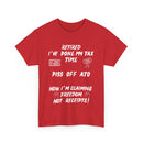 Funny Retired T-Shirt – Done My Tax Time, Piss Off ATO 🧾🍻😴