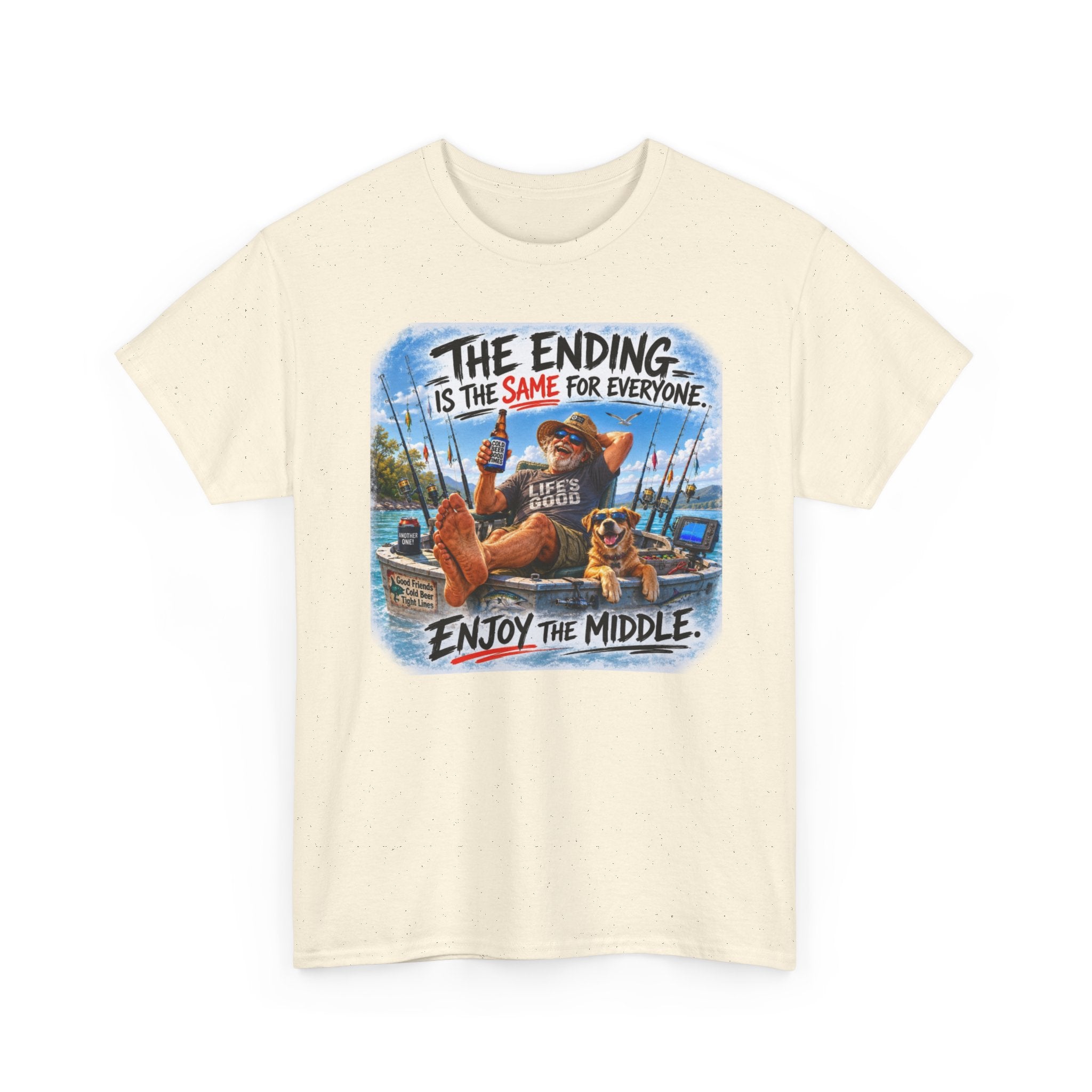 Enjoy The Middle Fishing T-Shirt | Funny Inspirational Boat Tee 🛶