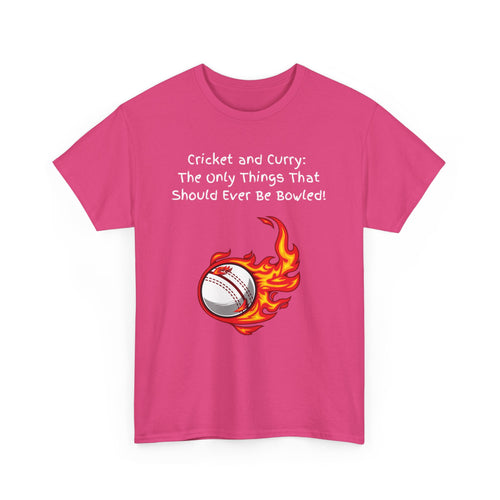 Cricket and Curry: The Only Things That Should Ever Be Bowled! Funny Indian T-Shirt