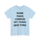 Personalised City List T-Shirt | Rome Paris London New York Custom Tee ✈️👕