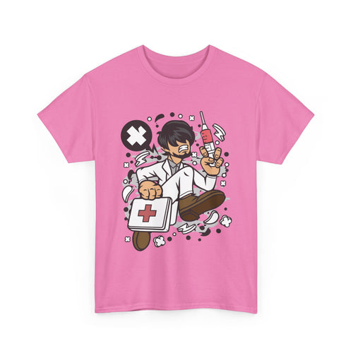 Mad Doctor Running T-Shirt | Funny Medical Design