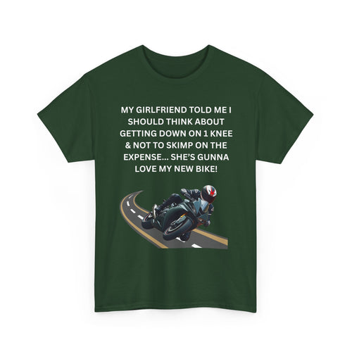 My Girlfriend Said Get Down on One Knee T-Shirt – Funny Motorcycle Lover Tee