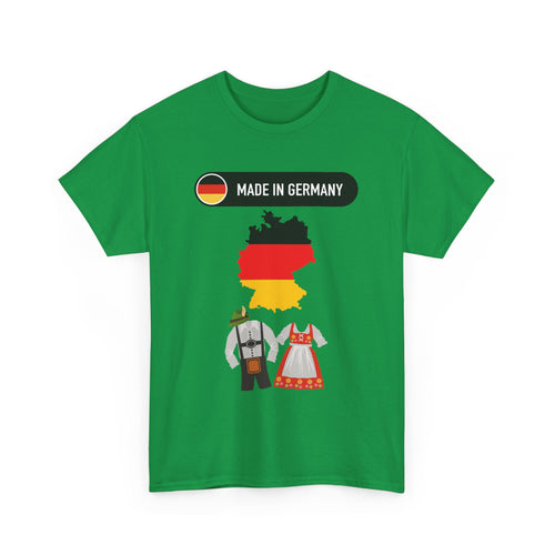 Made in Germany T-Shirt with Flag, Country Outline & Traditional Dress