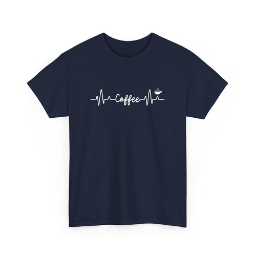 Coffee Lover's Heartbeat T-Shirt – Perfect for Caffeine Enthusiasts