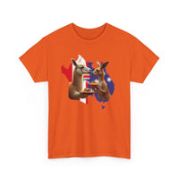 Kangaroo & Meat Pie Meets Llama & Ceviche Tee 🌎 Peru & Australia Fusion T-Shirt