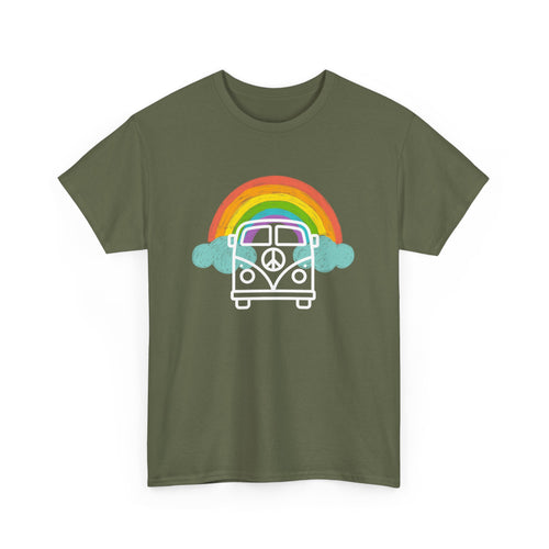 VW Kombi Rainbow T-Shirt | Peace & Freedom Van Tee 🌈 Celebrate Love and Unity