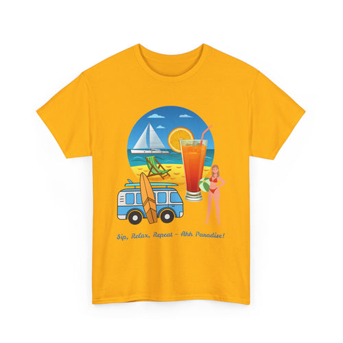 Sip, Relax, Repeat - Ahh Paradise, Beach T-Shirt