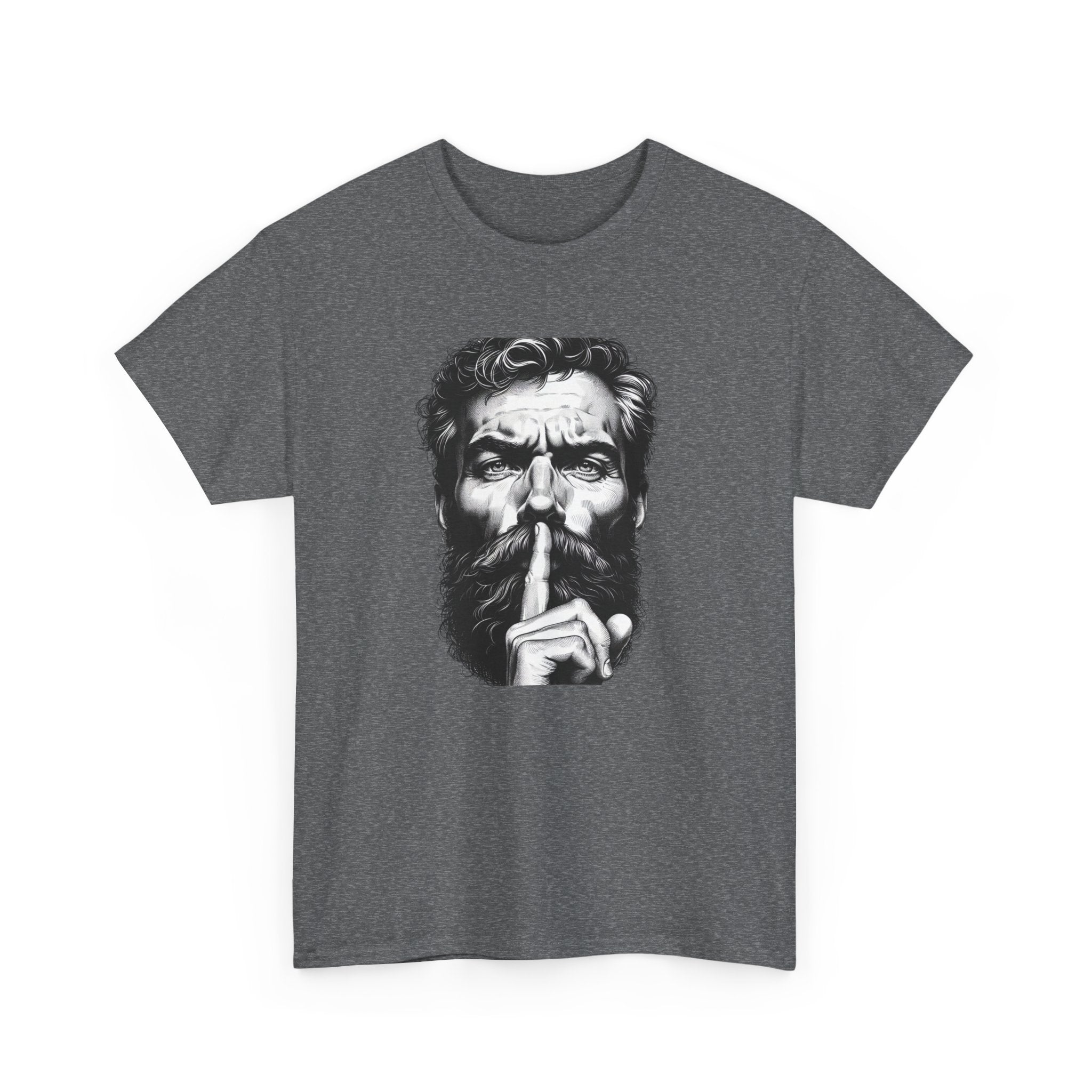 Shh Bearded Man T-Shirt – Stylish & Mysterious Design