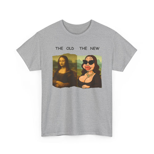 Mona Lisa vs Modern Botox Mona Tee | Funny Cartoon Parody T-Shirt 🎨😂