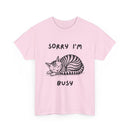 Sorry I'm Busy Cat T-Shirt | Funny Sleeping Cat Tee 🐱💤