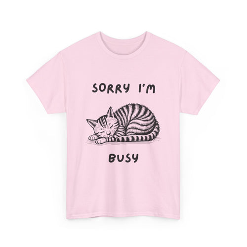 Sorry I'm Busy Cat T-Shirt | Funny Sleeping Cat Tee 🐱💤