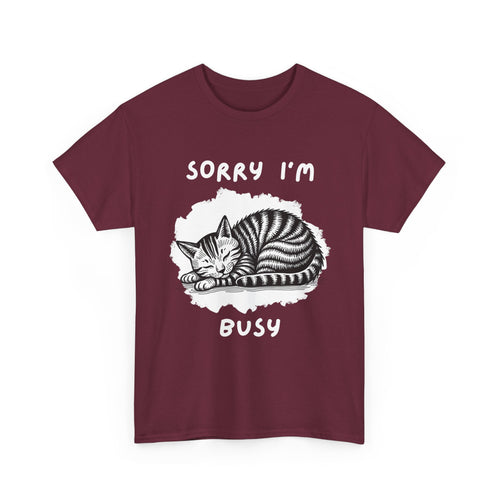 Sorry I'm Busy Cat T-Shirt | Funny Sleeping Cat Tee 🐱💤