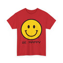 Be Happy T-Shirt – Large Smiley Face Positive Vibes Tee