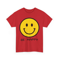 Be Happy T-Shirt – Large Smiley Face Positive Vibes Tee