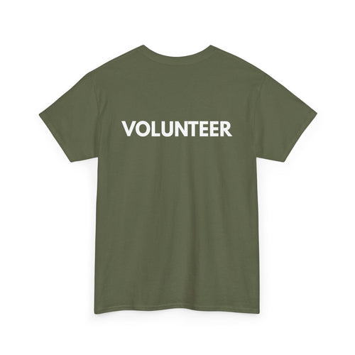 VOLUNTEER Back Print T-Shirt – Bold, Clear & Supportive Design 🙋‍♂️🙌🎗️