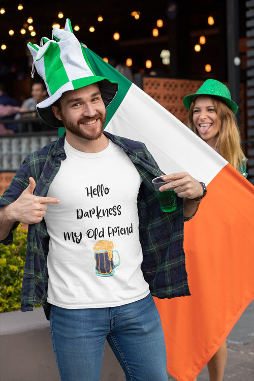 Hello Darkness My Old Friend T-Shirt | Funny Dark Beer Tee 🍺