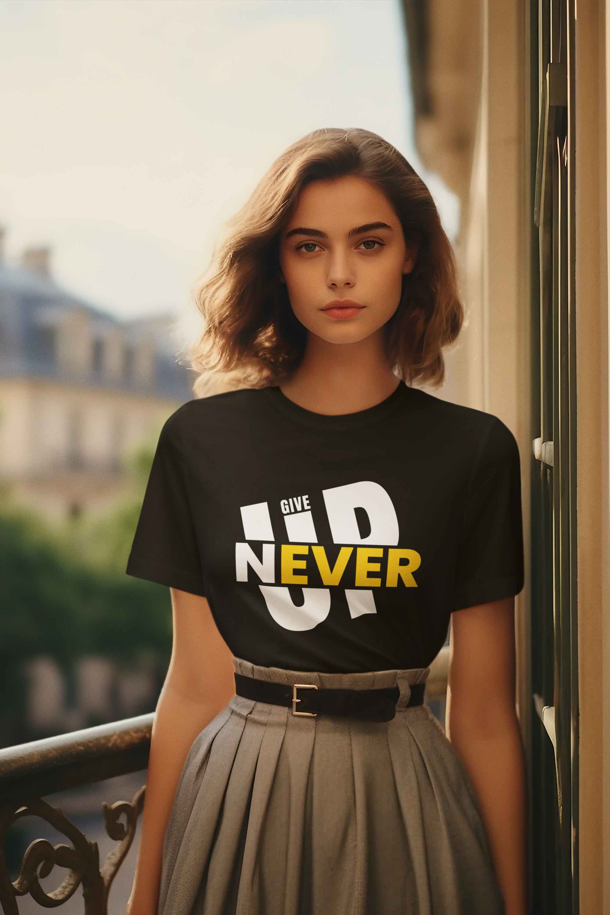Never Give Up Inspirational T-Shirt | A powerful unisex design
