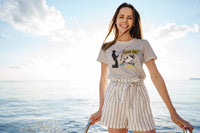 Let's Go Fishing, Fun T-Shirt with Fish and Flag Design