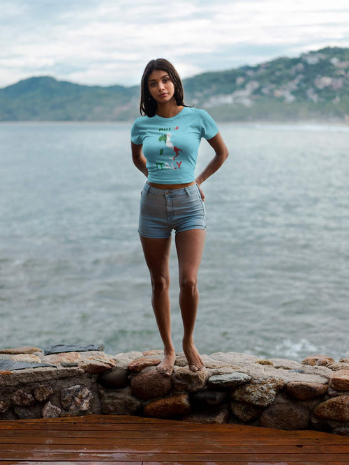 Made in Italy T-Shirt with Flag and Country Outline