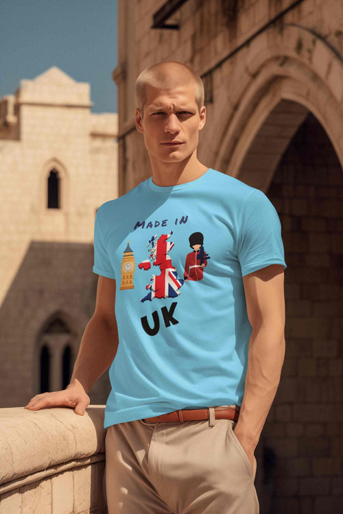 Made in UK T-Shirt with Flag, Big Ben & King’s Guard