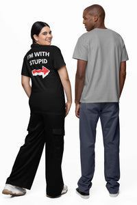 Funny I'm with Stupid Unisex T-Shirt with Arrow