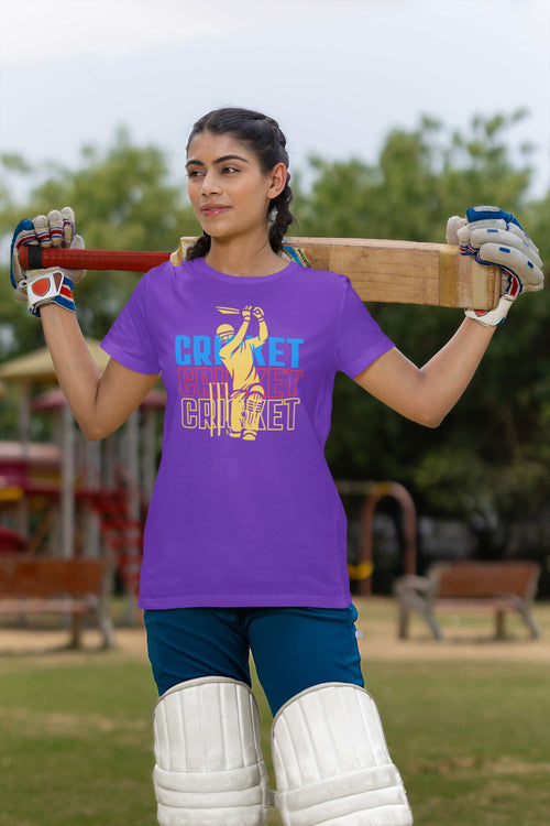 Cricket T-Shirt with Player Silhouette | Sports Fan Apparel