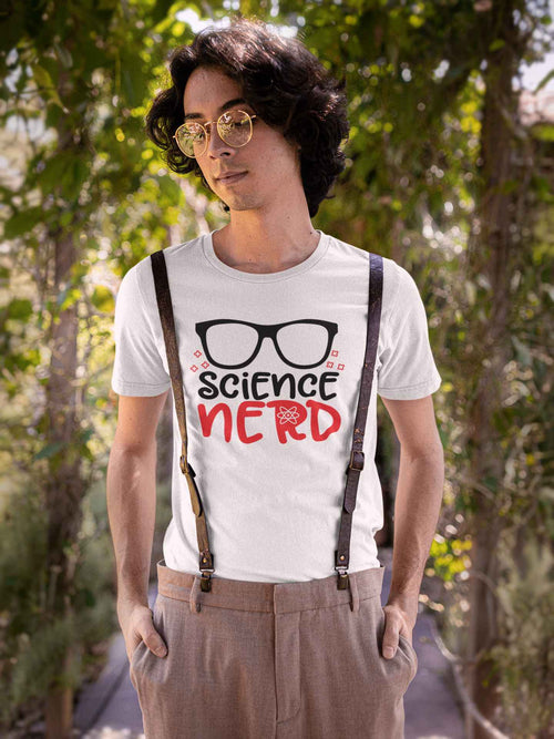 Science Nerd T-Shirt | Fun Design with Black-Rimmed Glasses