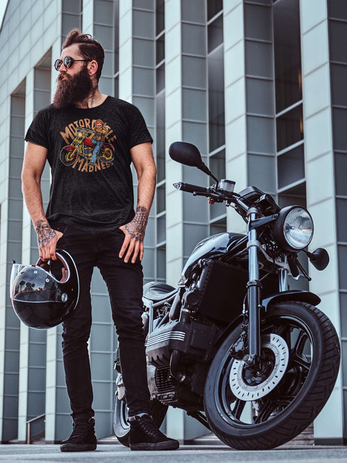 Motorcycle Madness T-Shirt – Carefree Chopper Rider Design