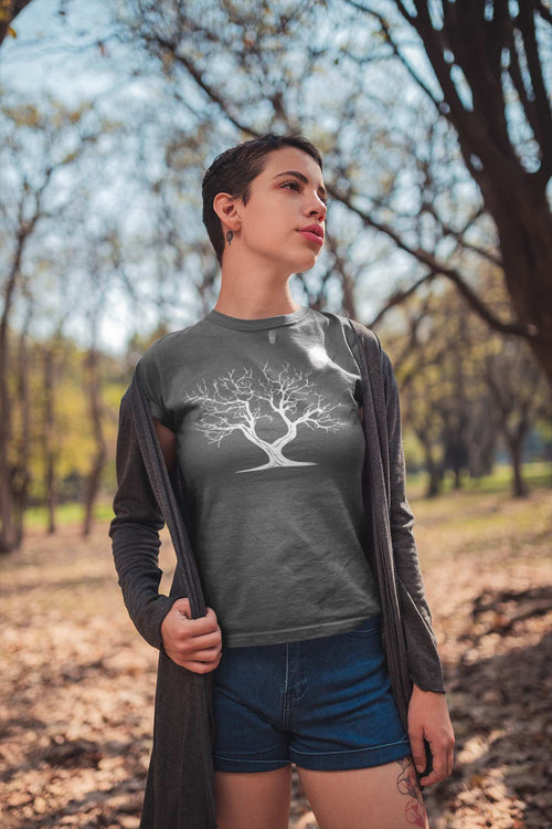 Leafless Tree & Full Moon Wilderness T-Shirt – Mystical Nature Design