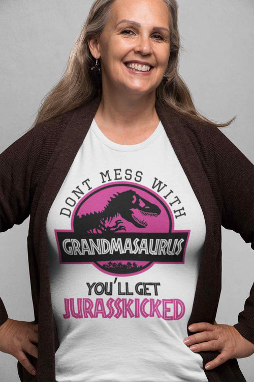 Don't Mess with Grandmasaurus T-Shirt | Funny Dinosaur Tee