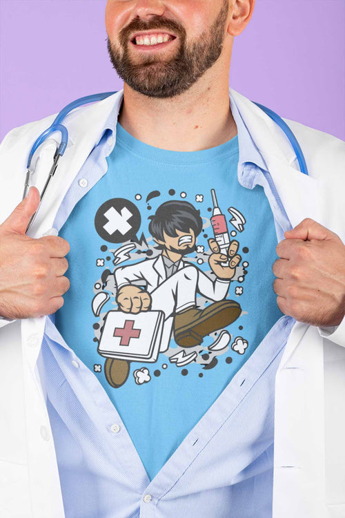 Mad Doctor Running T-Shirt | Funny Medical Design