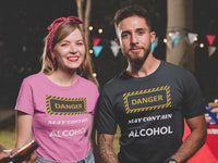 Danger May Contain Alcohol T-Shirt – Funny Drinking Tee