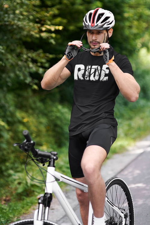 Ride T-Shirt – Bold Bike Lovers Tee with Superimposed Bicycle Design
