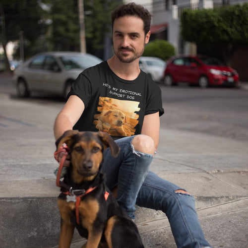 He's My Emotional Support Dog – Funny Beach Bum Dog T-Shirt 🐶🌞🍻